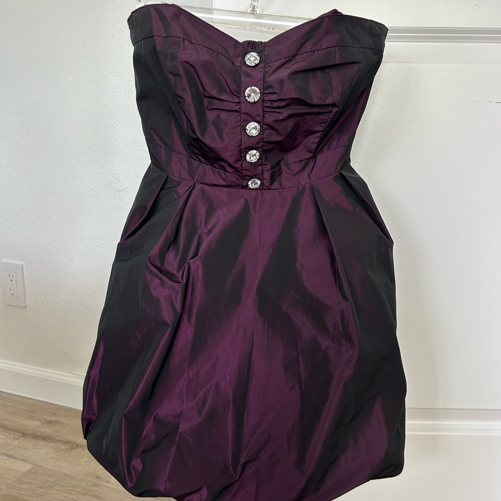 Elegant Purple Strapless Dress
